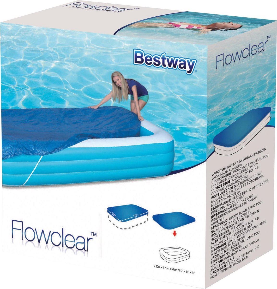 Bestway-afdekzeil-Voor-de-family-pool-zwembaden-262x175cm-
