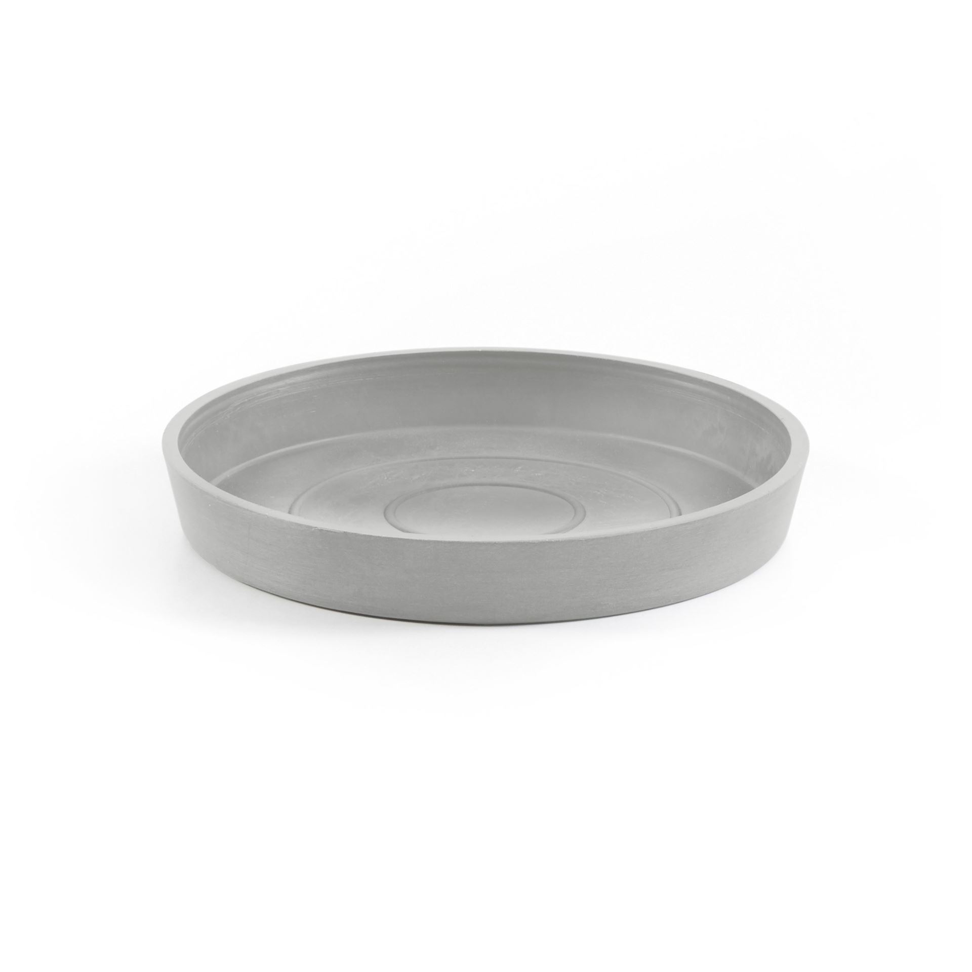 Ecopots Saucer Round - White Grey - Ø18 x H2,5 cm - Round white grey saucer with water reservoir