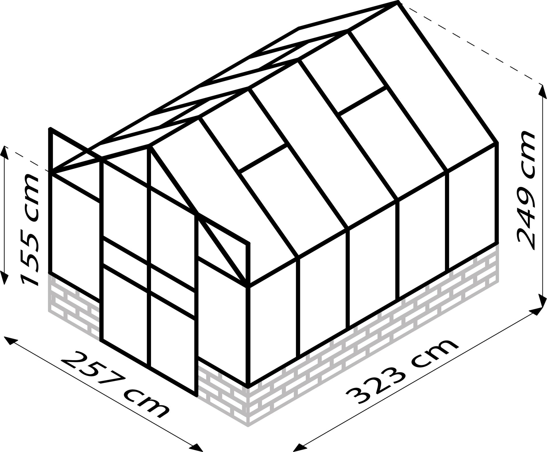 Cassandra-8300-ESG3mm-zwart-Glazen-serre-veiligheidsglas-Vrijstaand-B257-x-L323-x-H249