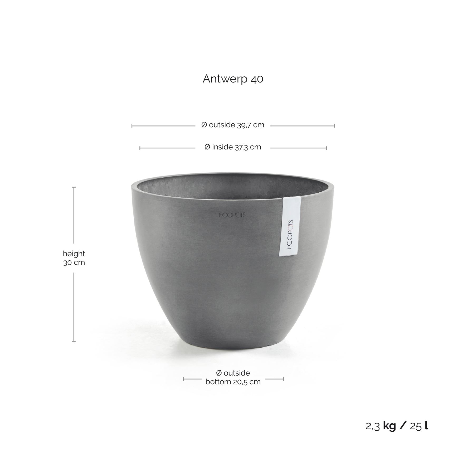 Ecopots-antwerp-grey-40-cm-H30-cm