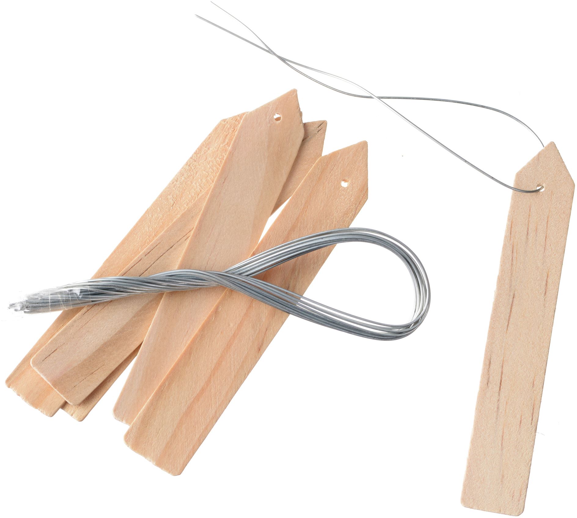 Nature plantetiket bamboe H10cm - met ijzerdraad - set van 15 stuks