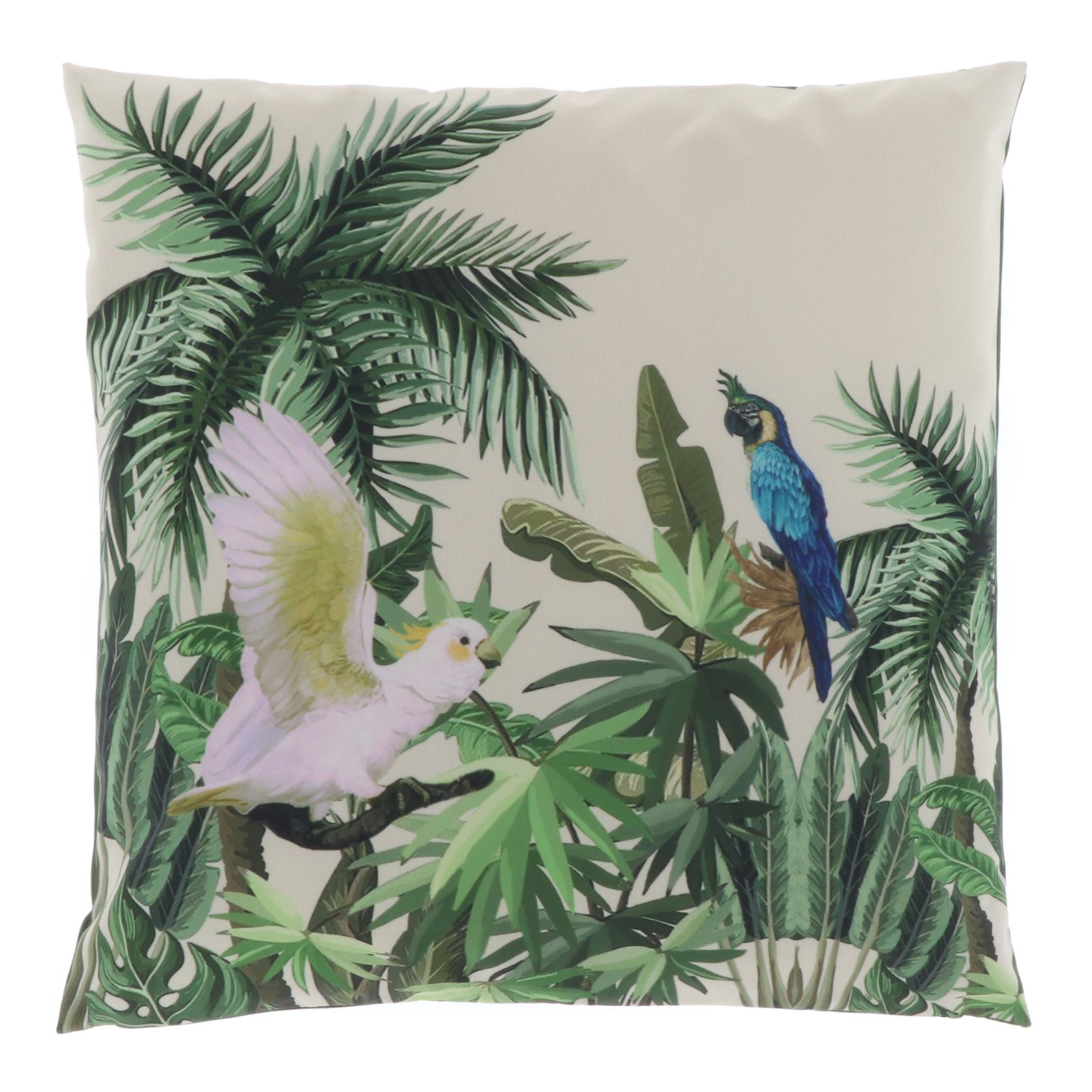Kussen-Outdoor-Print-SS2022-palmbladen-met-vogels