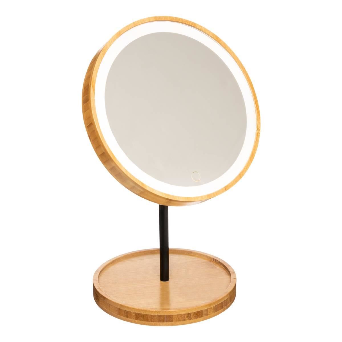 spiegel-led-op-voet-bamboe-d16