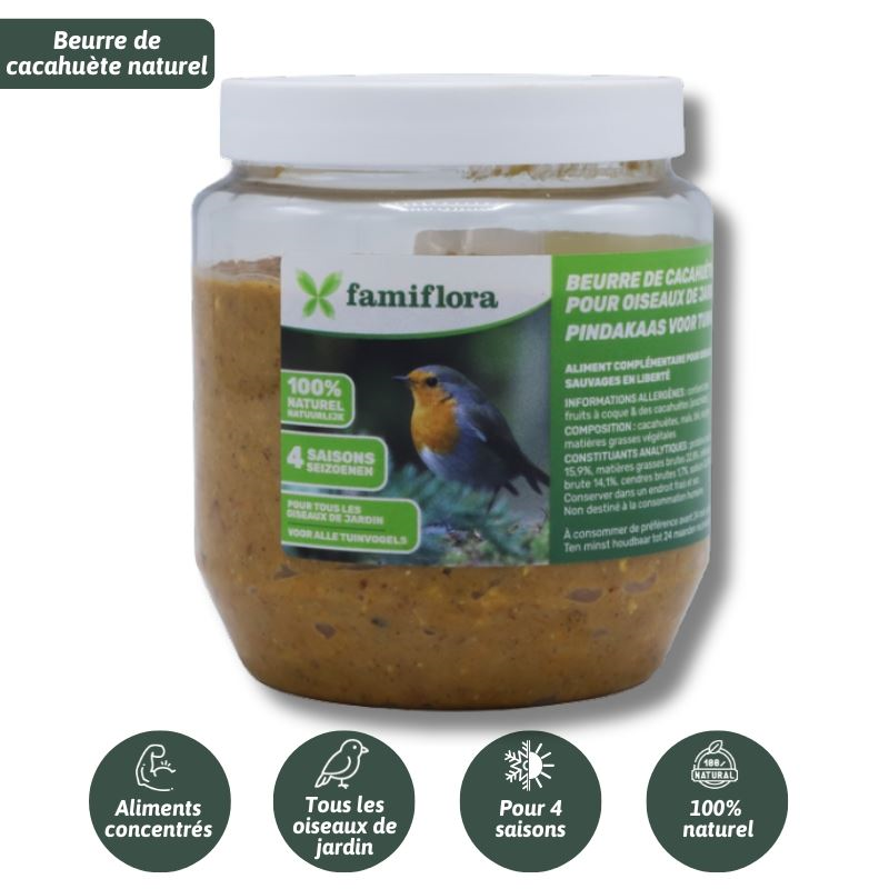 Famiflora peanut butter for garden birds nature - 350 gr - Bird peanut butter