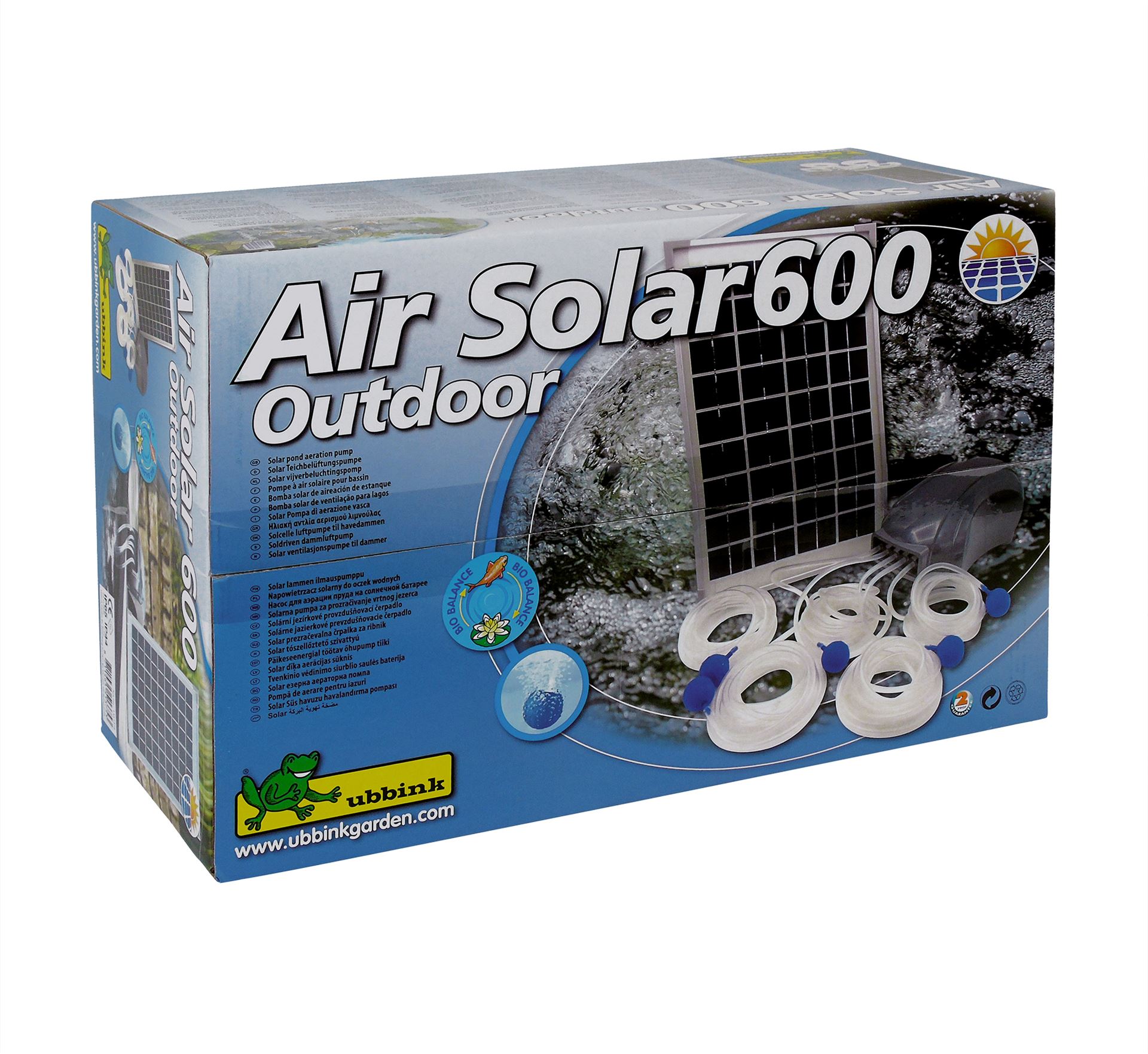 Air-Solar-600-beluchtingspomp-5x-luchtslang-3m-5x-bruissteen-incl-reserve-membraan-solar-paneel-10W-