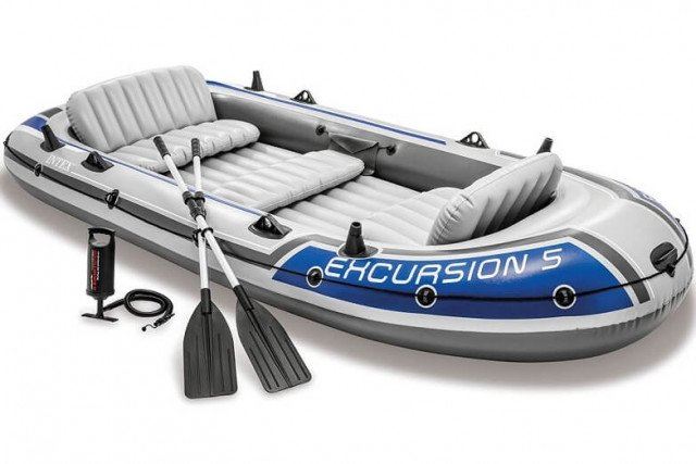 Intex inflatable boat 'Excursion 5' - 5 people - accessories included