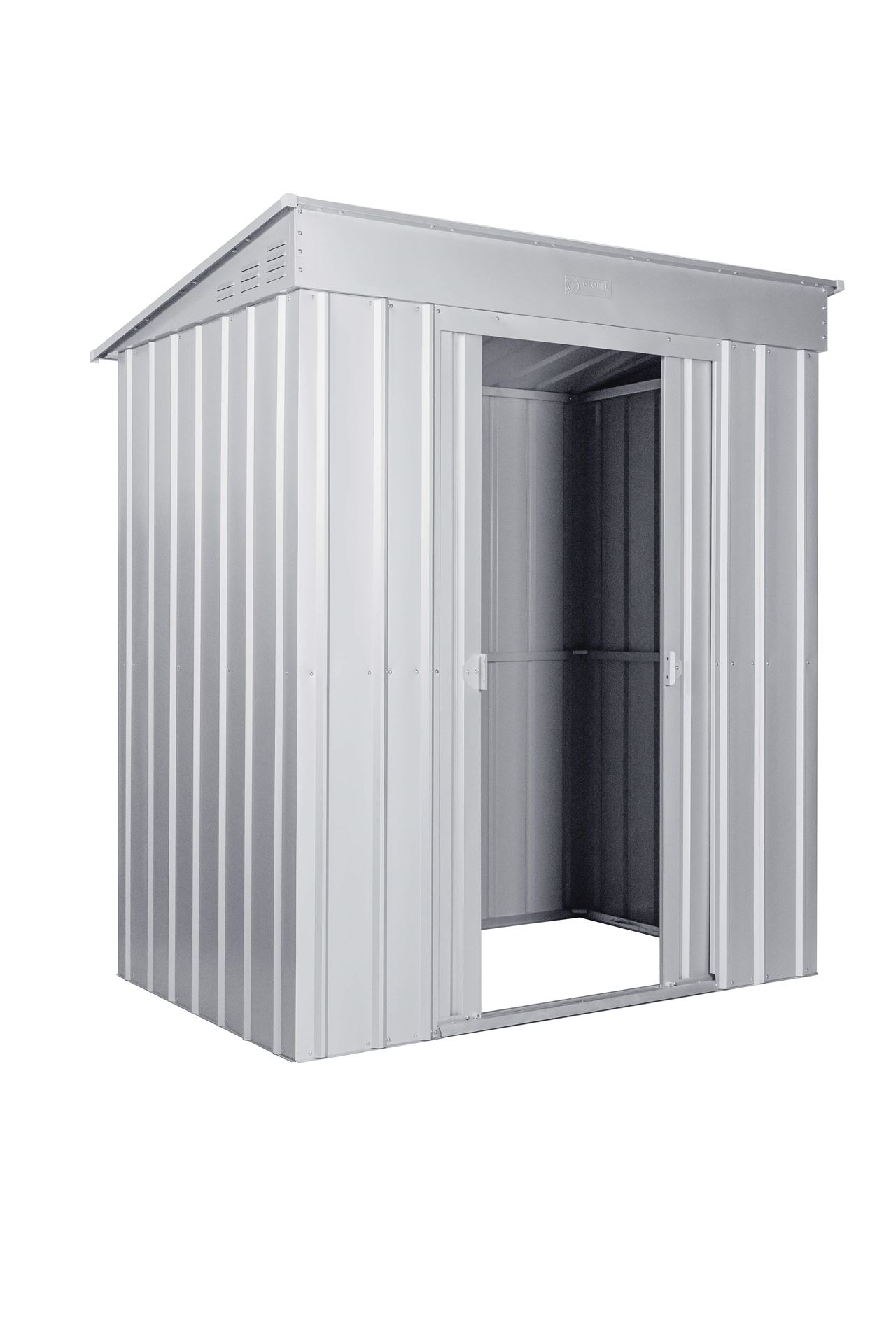 Schuin-dak-Skillion-64-zilver-metallic-Tuinberging-metaal-B171-x-L113-x-H199-cm