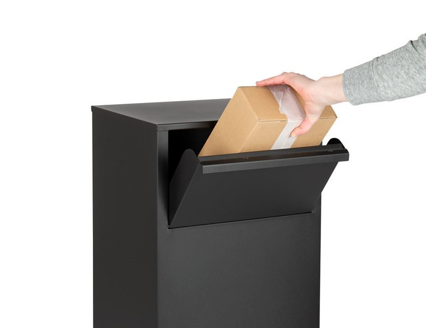 Famiflora package mailbox BOX with key lock - matte black - 105 x 39 x 27 cm - top quality!