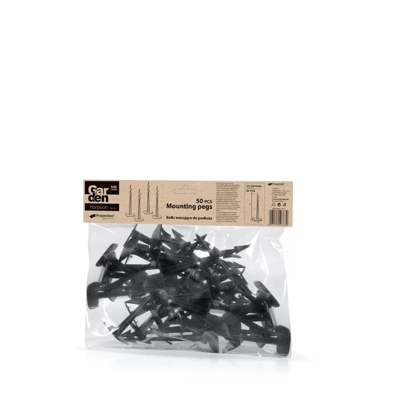 Ground pegs 'Harpoon Peg' - 12.5 cm - Black - For root cloth