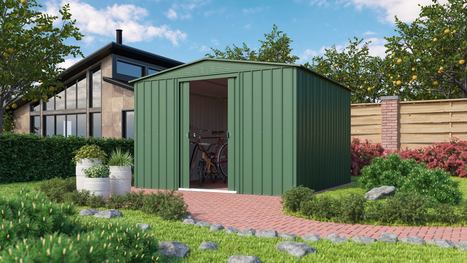 Tuinberging-Dream-108-H178-jade-groen-Tuinberging-metaal-B295-x-L237-x-H202-cm