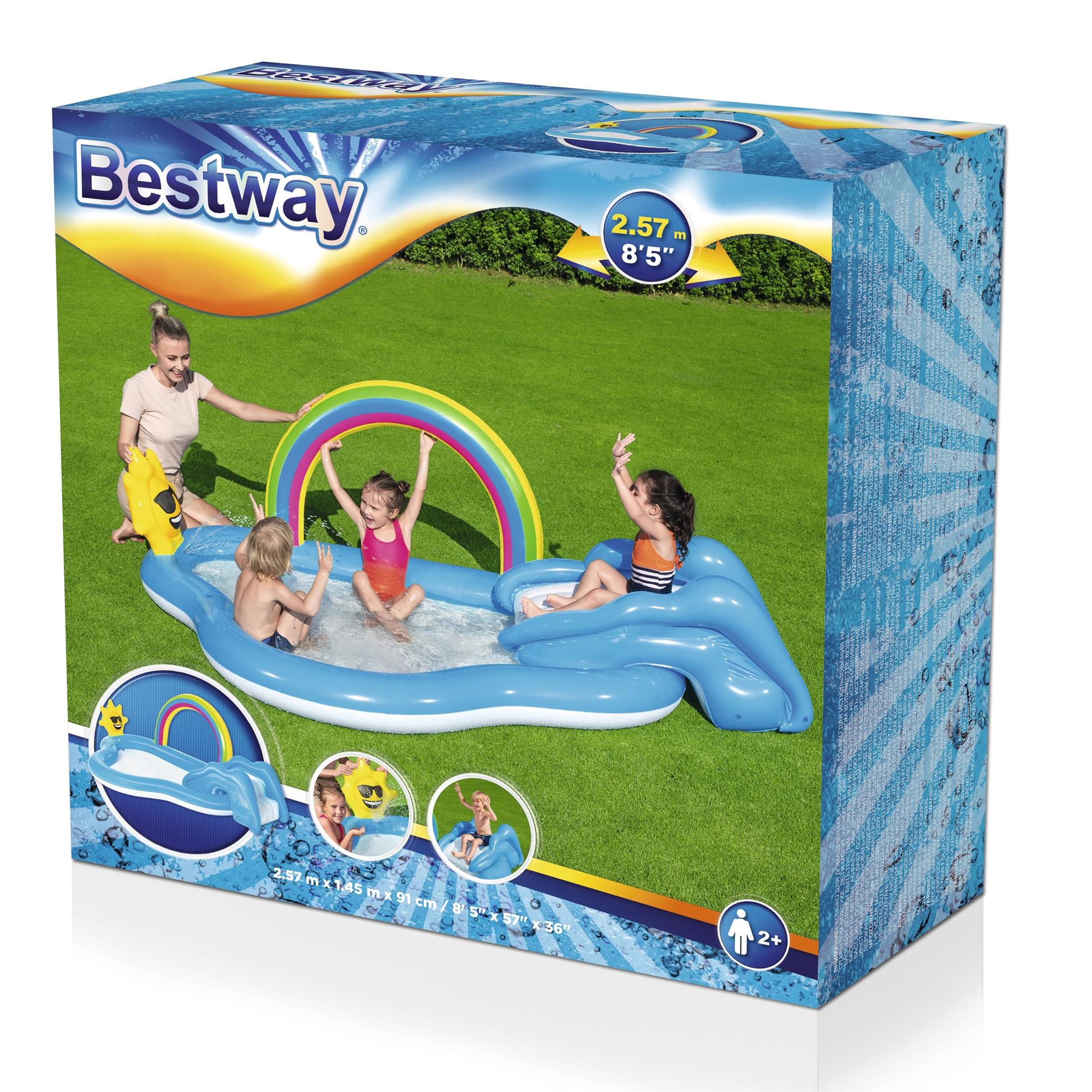 Bestway-8-5-x-57-x-36-2-57m-x-1-45m-x-91cm-Rainbow-N-Shine-Play-Center