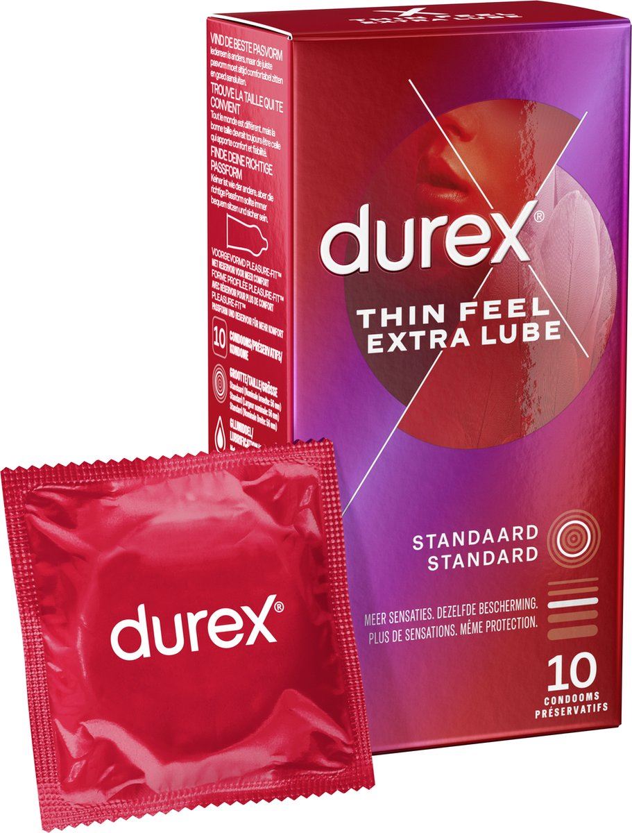 Durex Thin Feel Extra glijmiddel - 10 stuks - Meer sensaties, dezelfde bescherming