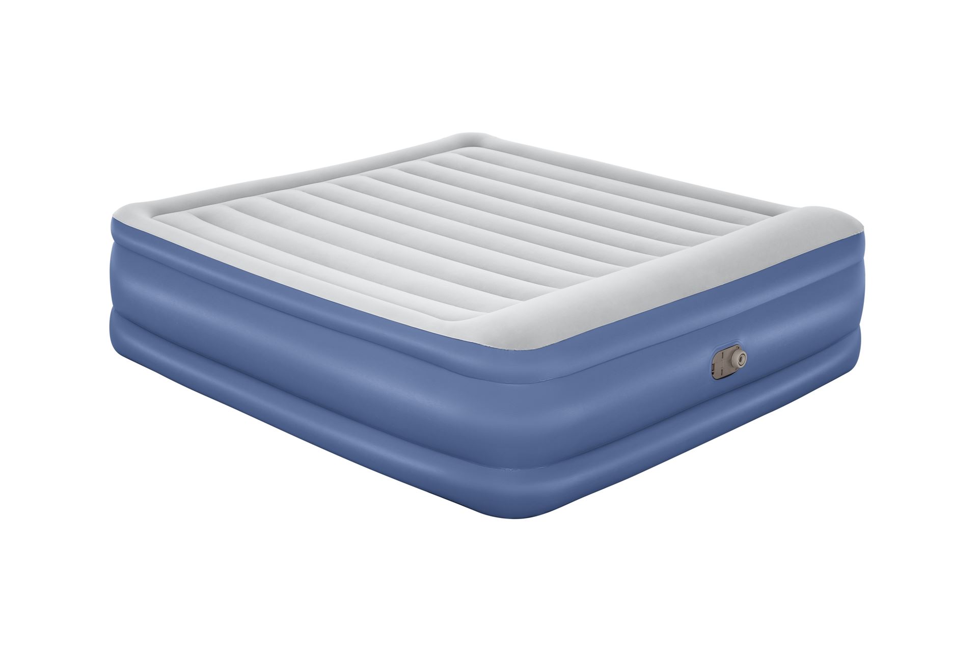 Bestway airbed 'Tritech King' - 203x193x56 cm - with side, built-in pump, deflating valve and pillow - blue/gray Bestway-2-03m-x-1-93m-x-56cm-Tritech-Air-Mattress-King-Built-in-AC-Pump