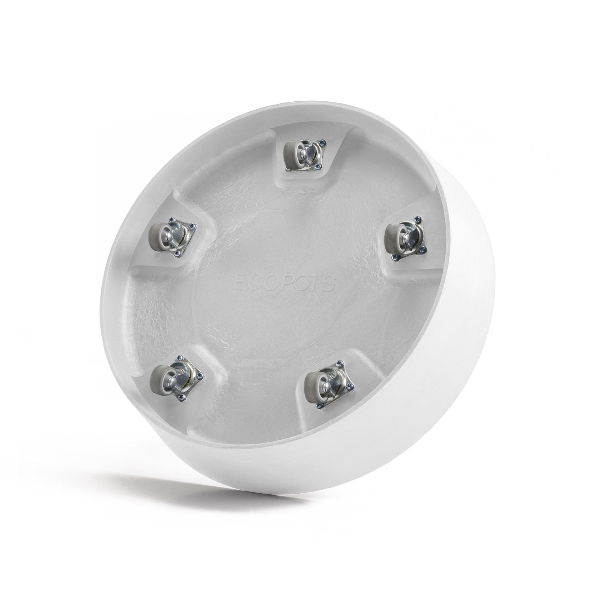 Ecopots-onderschotel-rond-met-wielen-pure-white-40-cm-H9-cm