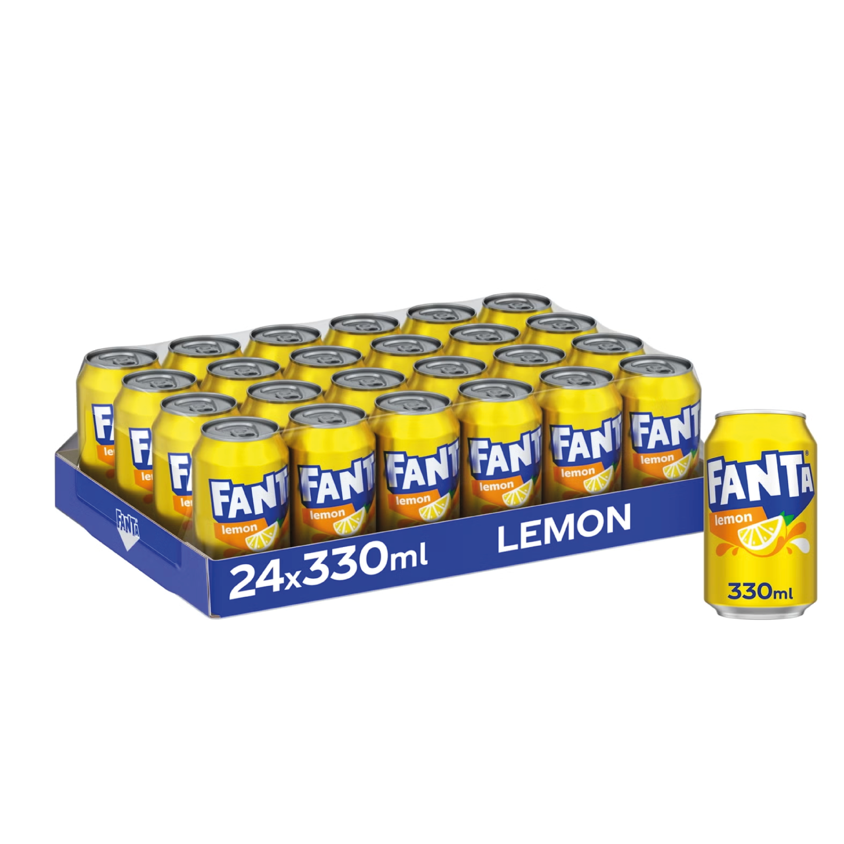 Fanta Lemon soft drink - Tray cans 24 x 33 cl