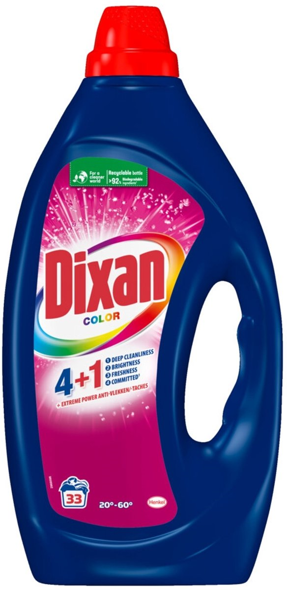 Dixan Color Liquid Detergent - 33 Washes - Bottle - Anti-Color Transfer