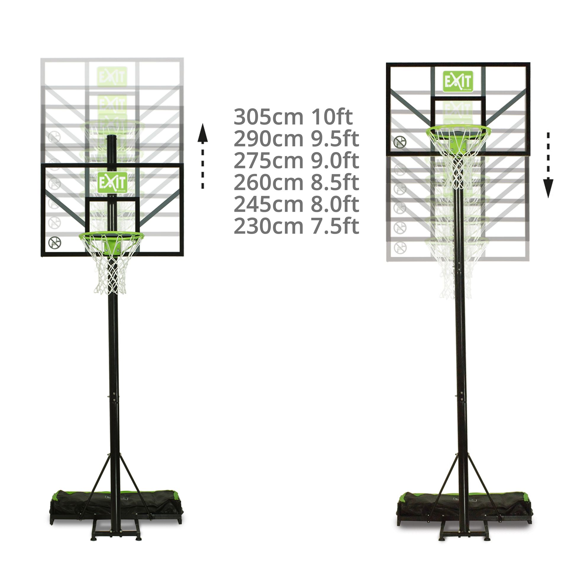 EXIT-Comet-verplaatsbaar-basketbalbord-groen-zwart