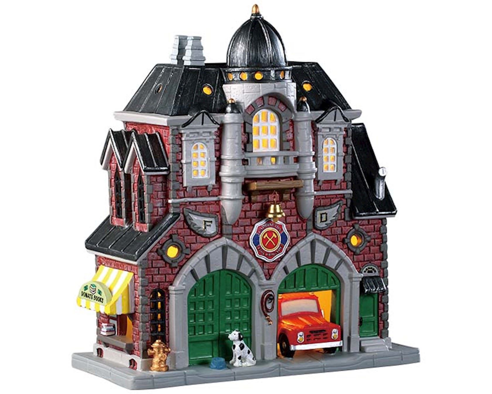 Lemax - 'Caddington Fire Brigade' - Verlicht gebouw - Exclusief adapter (werkt ook op batterijen)