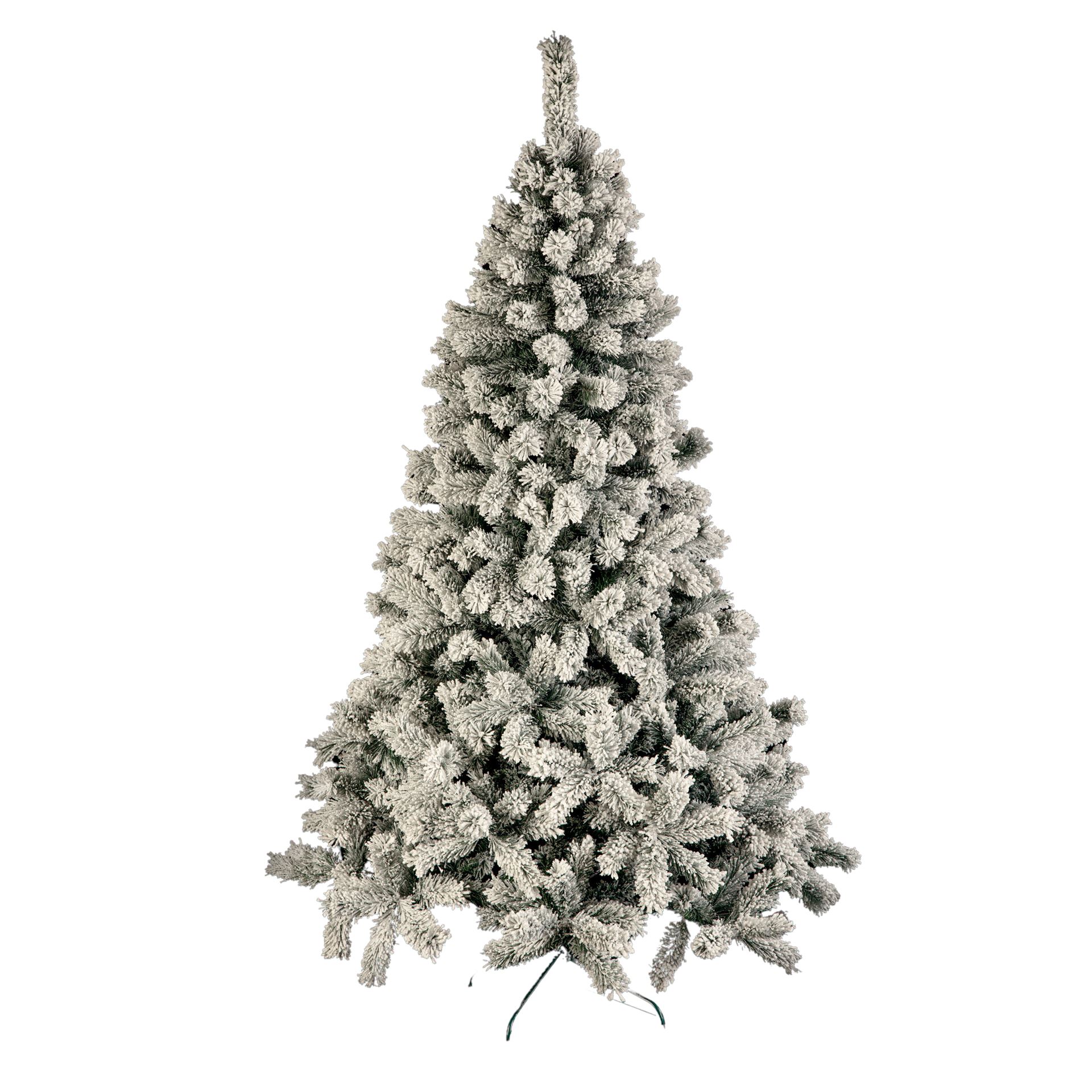 Sapin de Noël artificiel Windy Peak - 210 cm - vert - enneigé - Ø 124 cm - 759 pointes - base en métal
