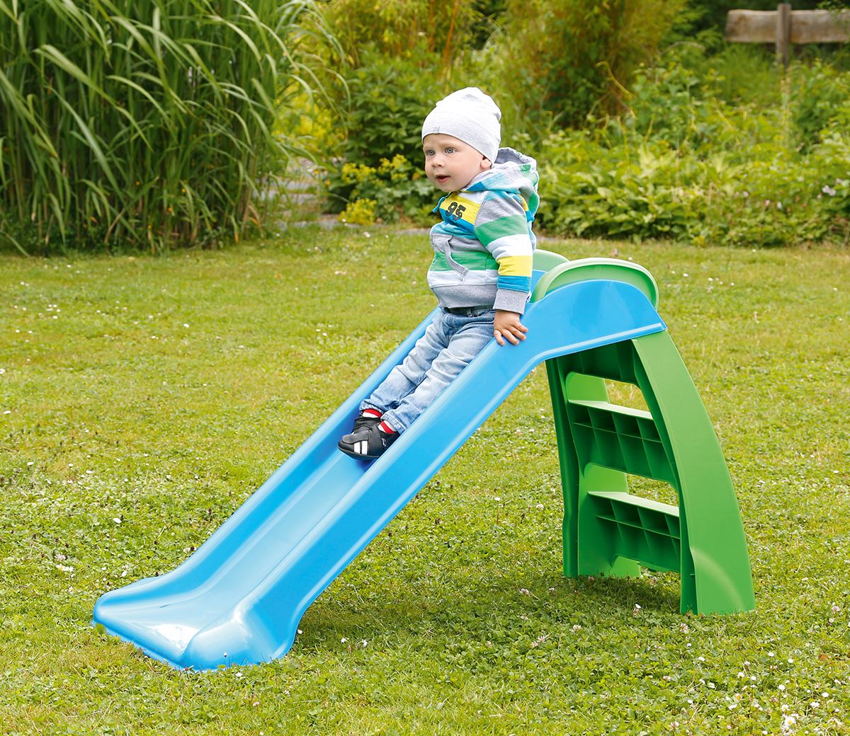 Little-Tikes-glijbaan-first-slide-70cm-hoog-blauw-groen