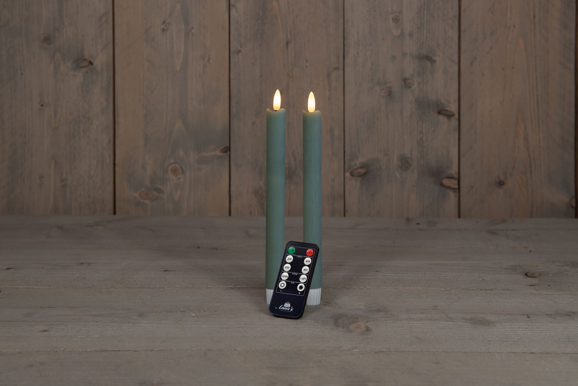 B-O-2st-Jade-groen-Wax-dinerkaars-23CM-3D-lont-met-afstandsbediening-Excl-2x2AAA