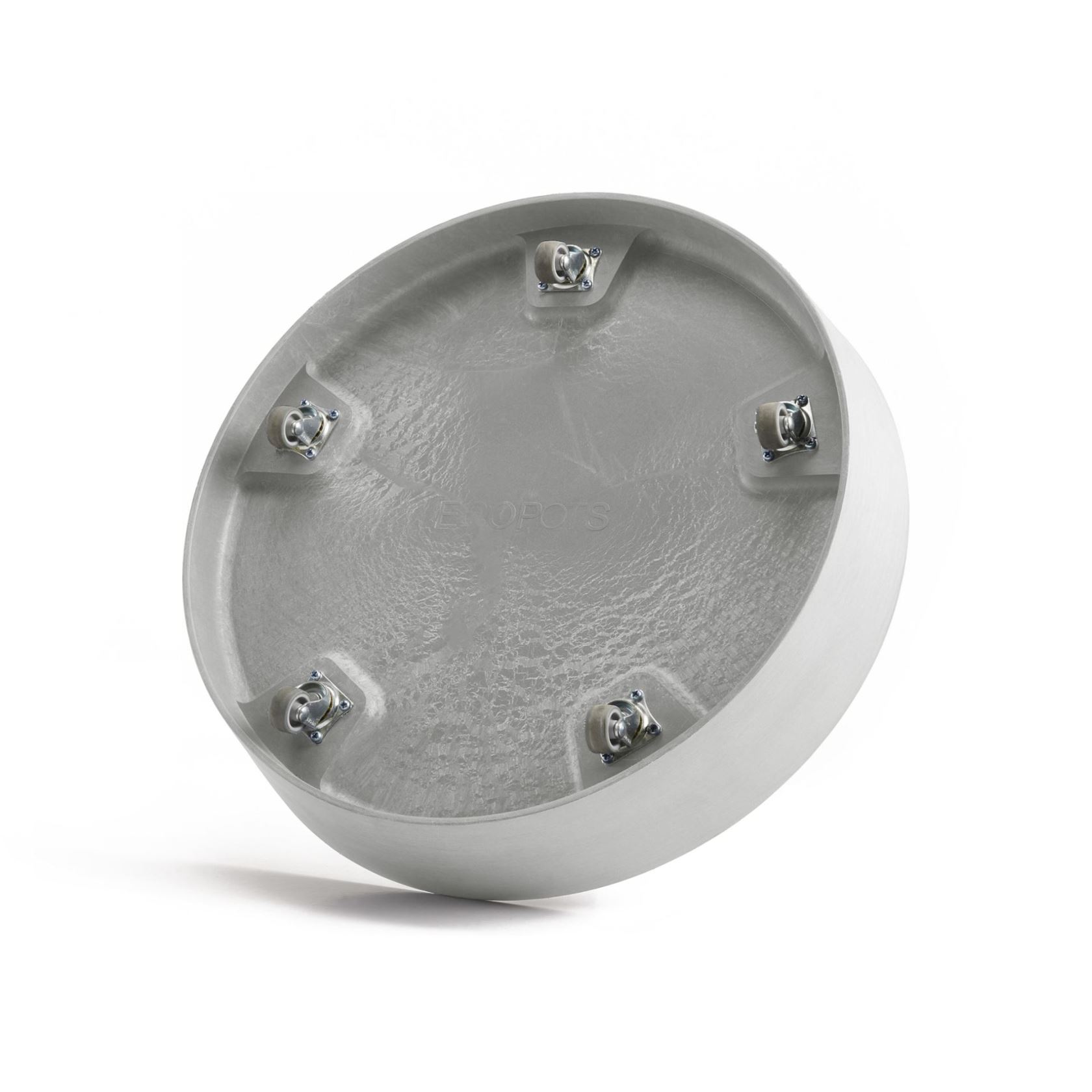Ecopots-onderschotel-rond-met-wielen-white-grey-50-cm-H9-cm