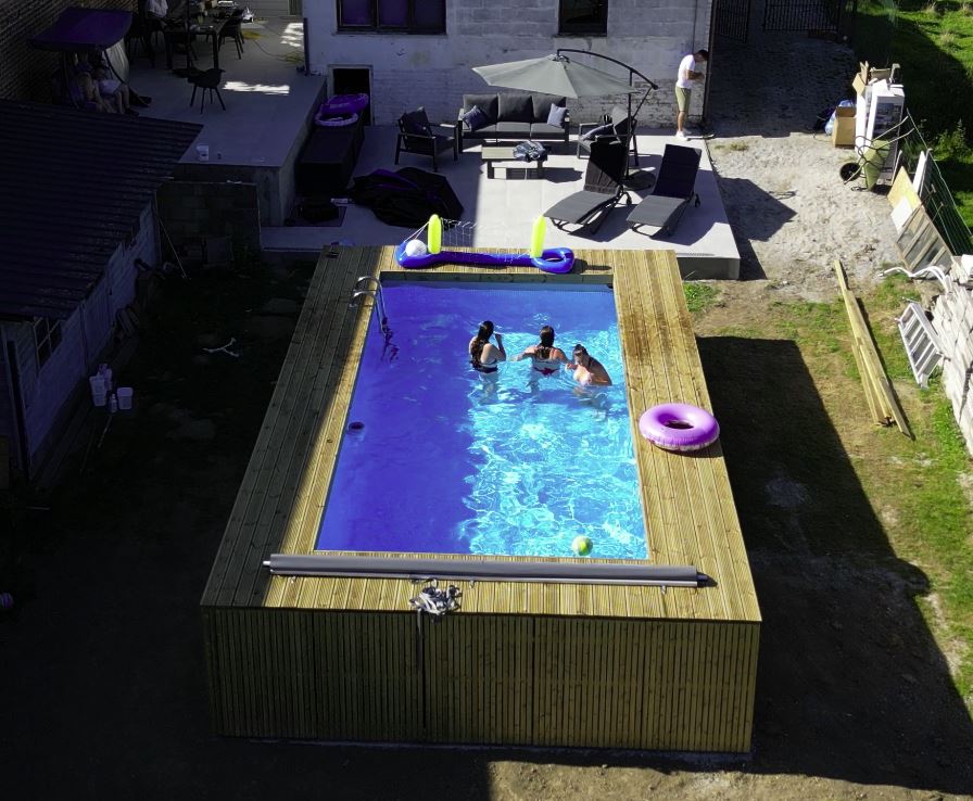 Simpool 7 - houten zwembadomkadering startpakket - L862 x B500 x H145 cm Simpool-7-startpakket-houten-omkadering-LxBxH-860x500x145cm