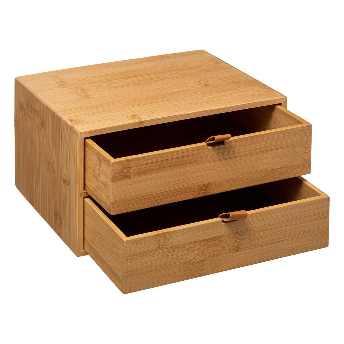 Tidy-Smart-opbergbox-met-2-lades-in-bamboe