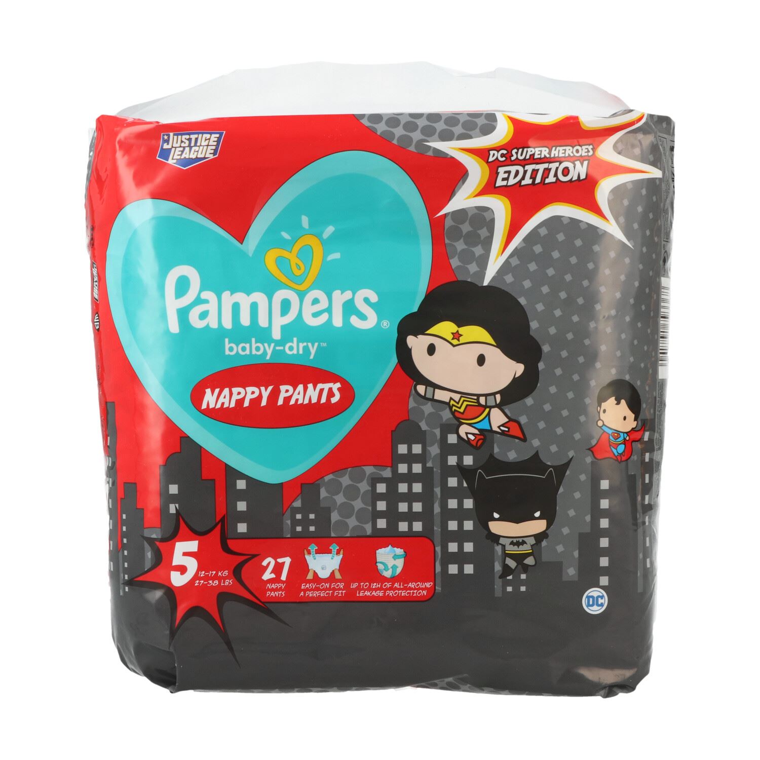 Pampers-Baby-Dry-nappy-Pants-maat-5-27-stuks-12-17kg-Super-Hero