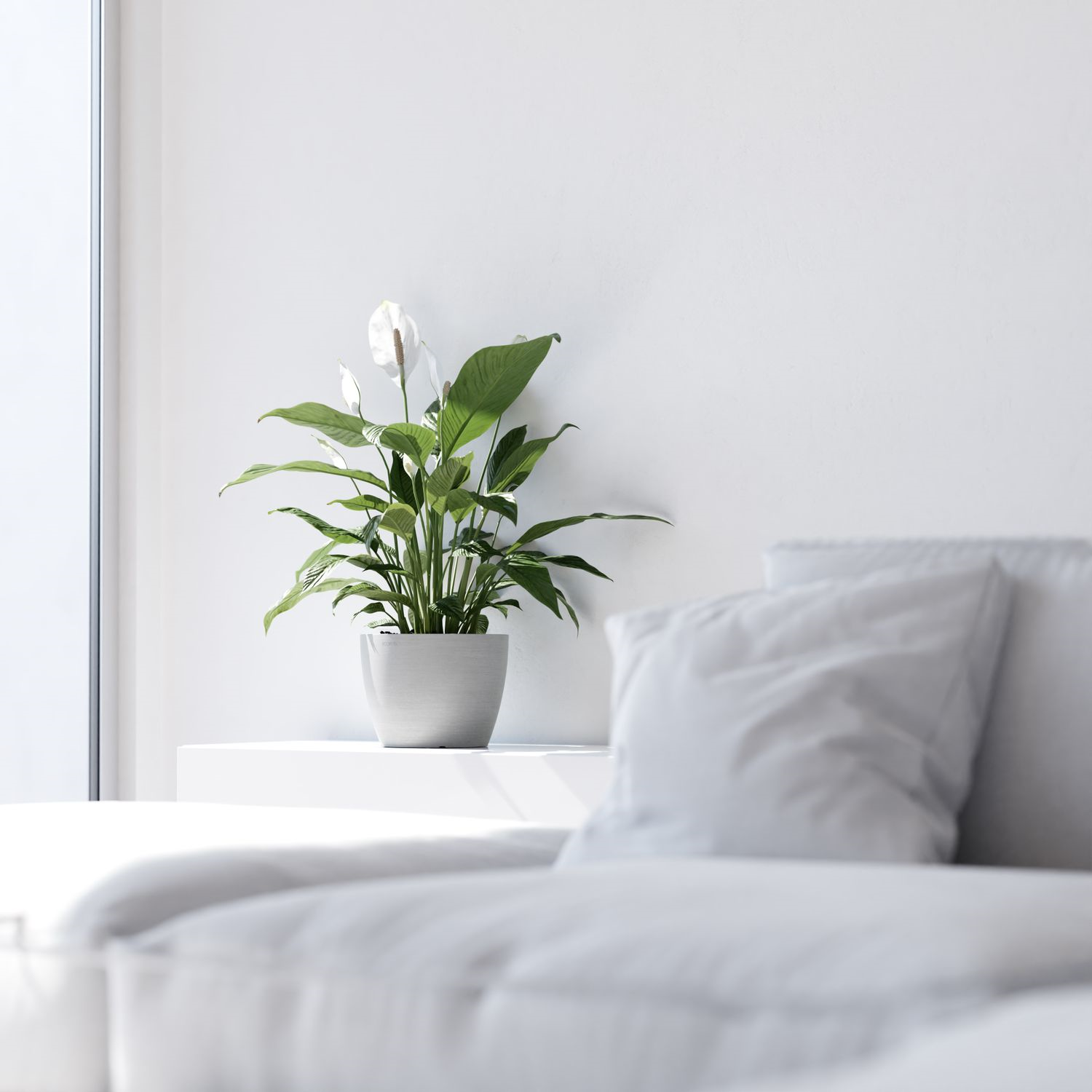 Ecopots flowerpot Stockholm 45 - Round - White Grey - Ø45 x H34,2 cm