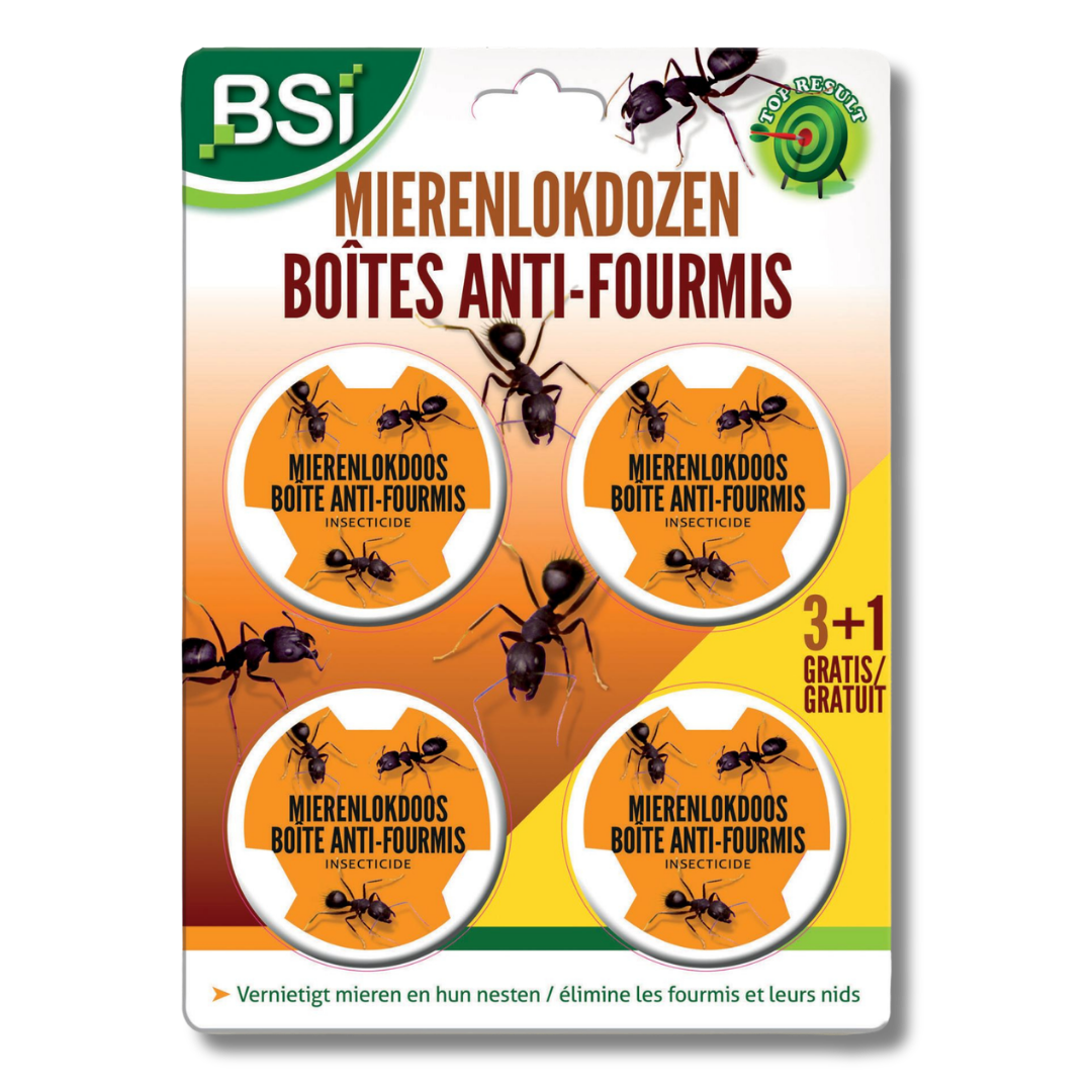 BSI AMP Ant Bait Boxes 4 pieces - Contrôle des fourmis - Pour l'intérieur et l'extérieur - 4 Ant Bait Boxes