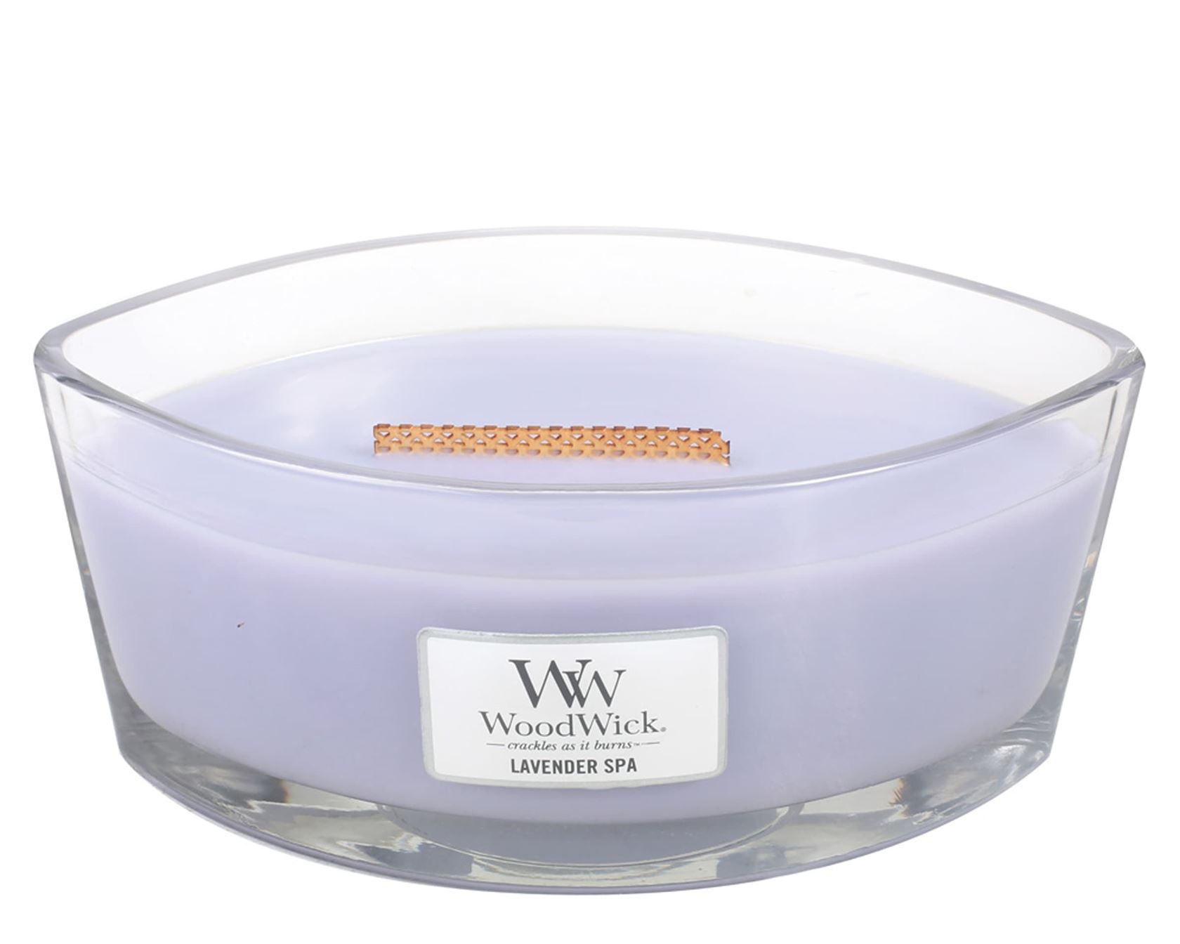 WoodWick - Ellipse HearthWick Flame geurkaars - Lavender Spa - Tot 50 branduren