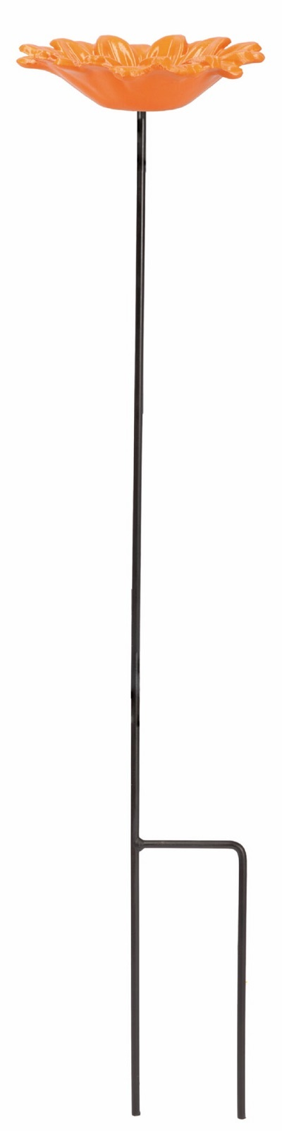 Bûten Gift Feeder Stake Gerbera Vogelvoederschaal - 72 cm - Oranje/Geel - Metaal