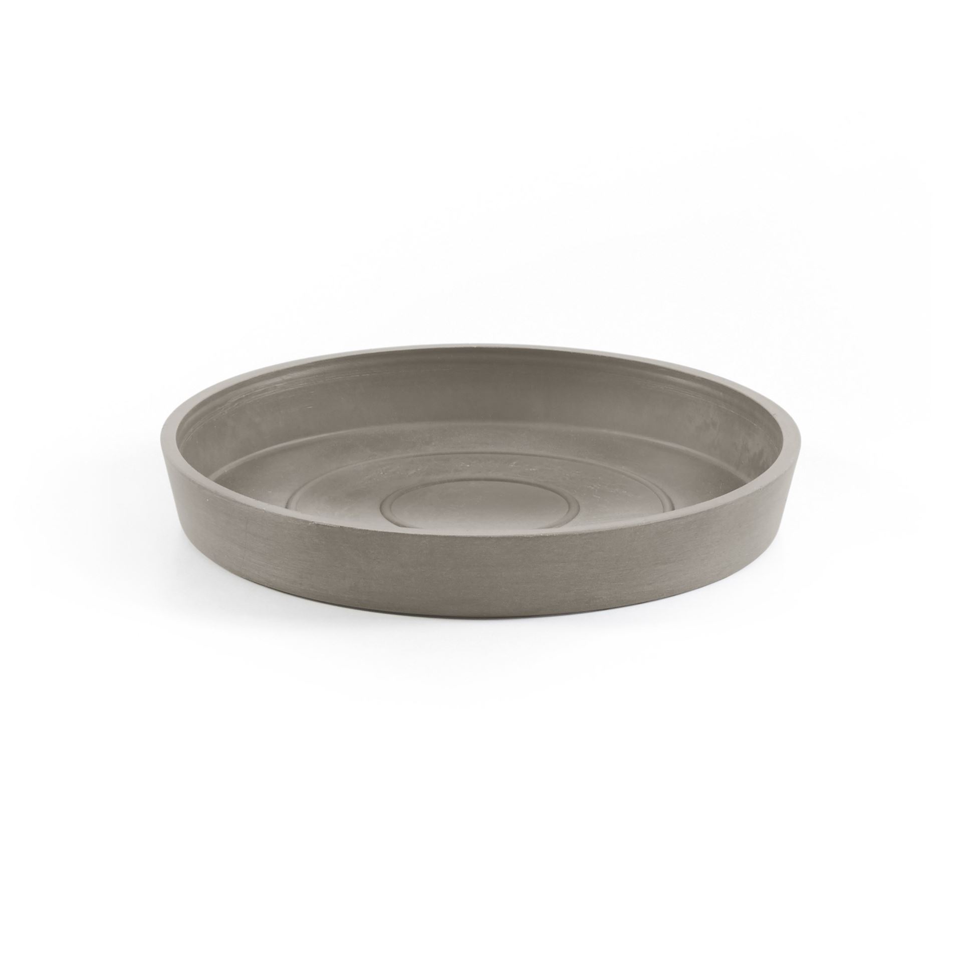 Ecopots Saucer Round - Taupe - Ø18 x H2,5 cm - Round taupe saucer with water reservoir