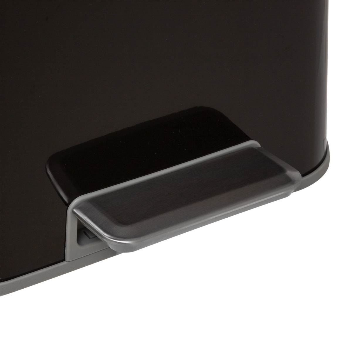 Afvalbak-Safir-30L-met-pedaal-rvs-zwart-