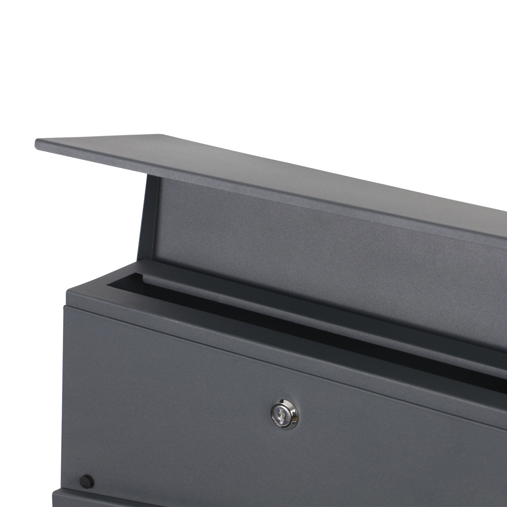 Practo Garden Dijon wall letterbox - 37 x 11 x 37 cm - anthracite - modern design - with cylinder lock - Letter opening 33,5 x 3,3 cm