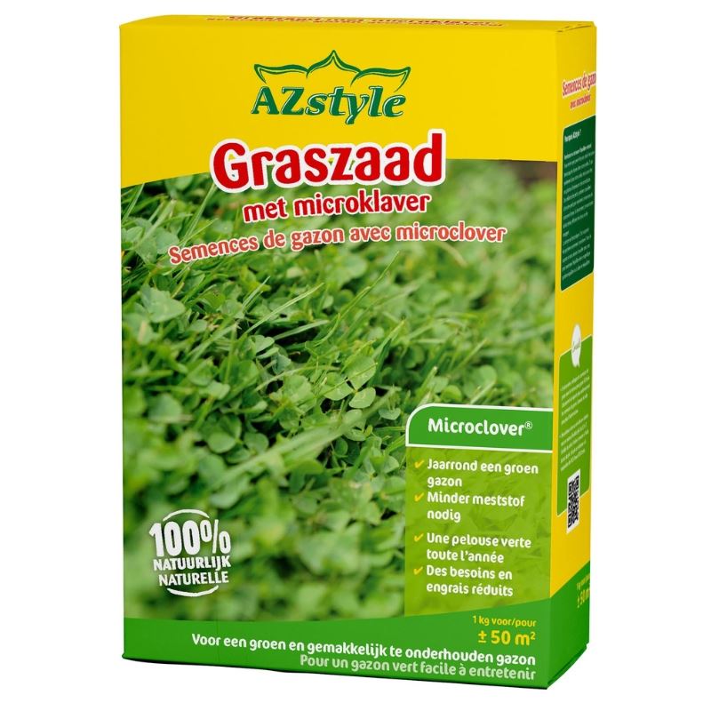 Ecostyle Semence de gazon 1kg pour 50m² - avec Micro trèfle