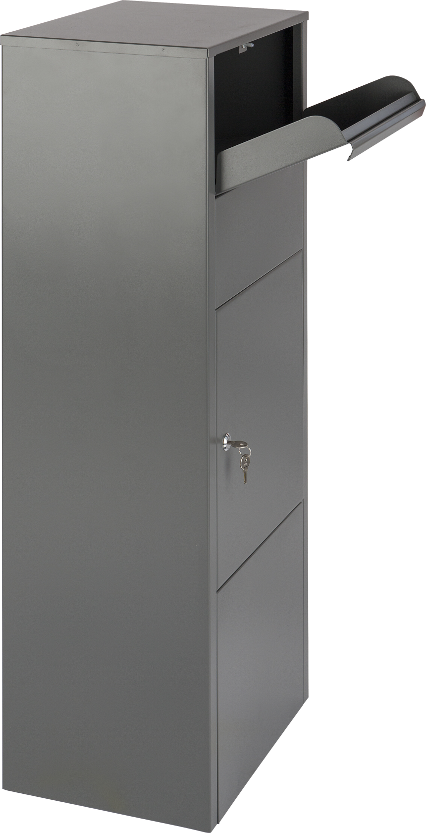 Practo Garden hannover mat grijs mat grijs - Vrijstaande pakketbrievenbus - 27x39x105cm - Pantone 425C