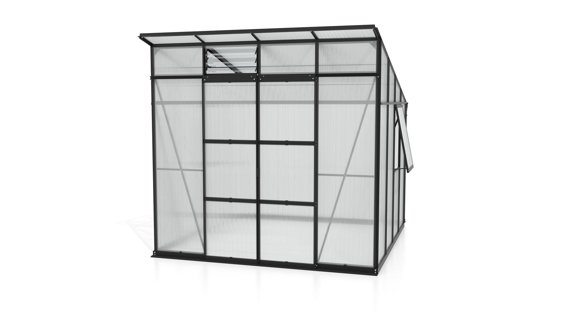 Playa-7600-HKP6mm-zwart-Polycarbonaat-serre-Vrijstaand-B254-4-x-L254-4-x-H246-4-cm