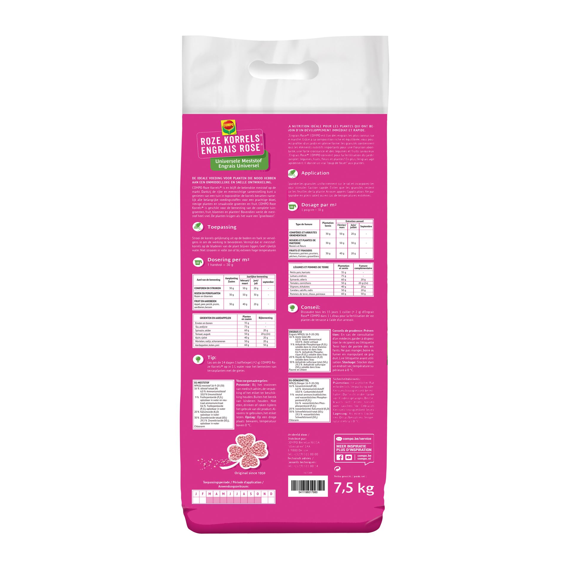 Compo-roze-korrels-7-5kg