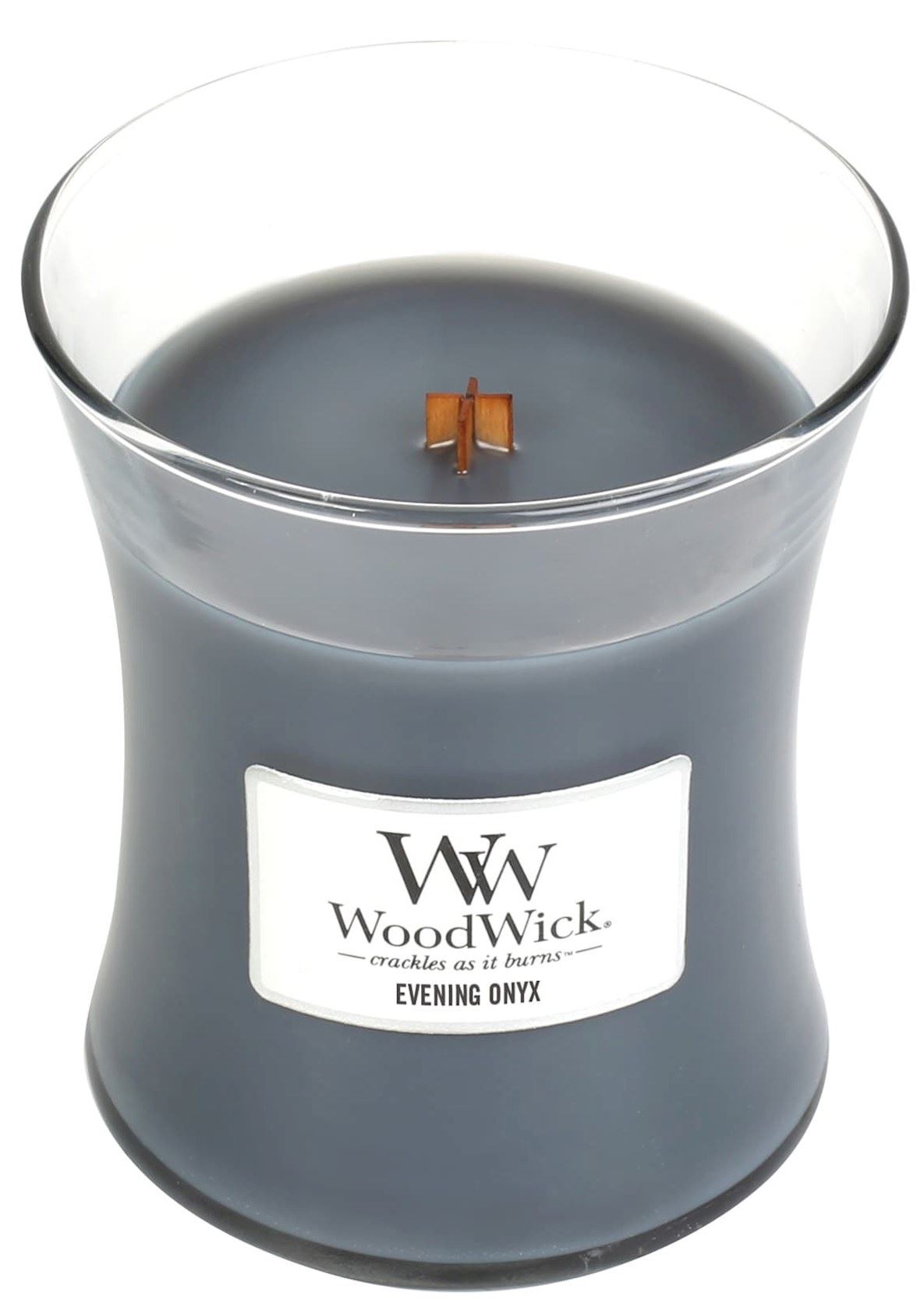 WoodWick - Medium Hourglass geurkaars - Evening Onyx - Tot 60 branduren