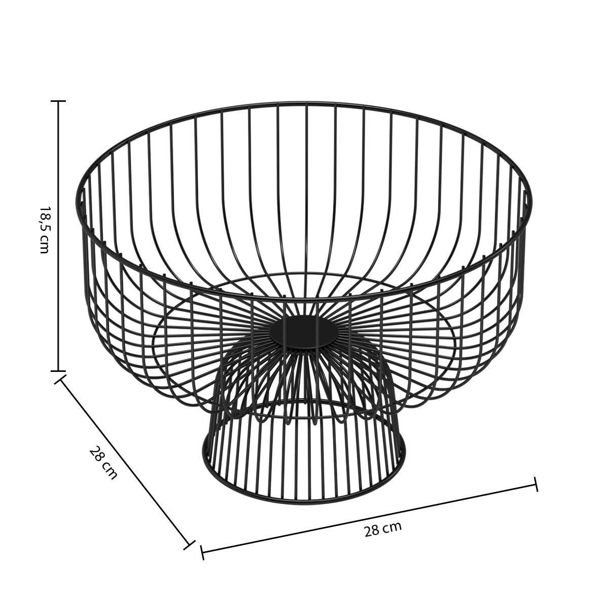 Fruitmand-D28xH18cm-metaal-zwart