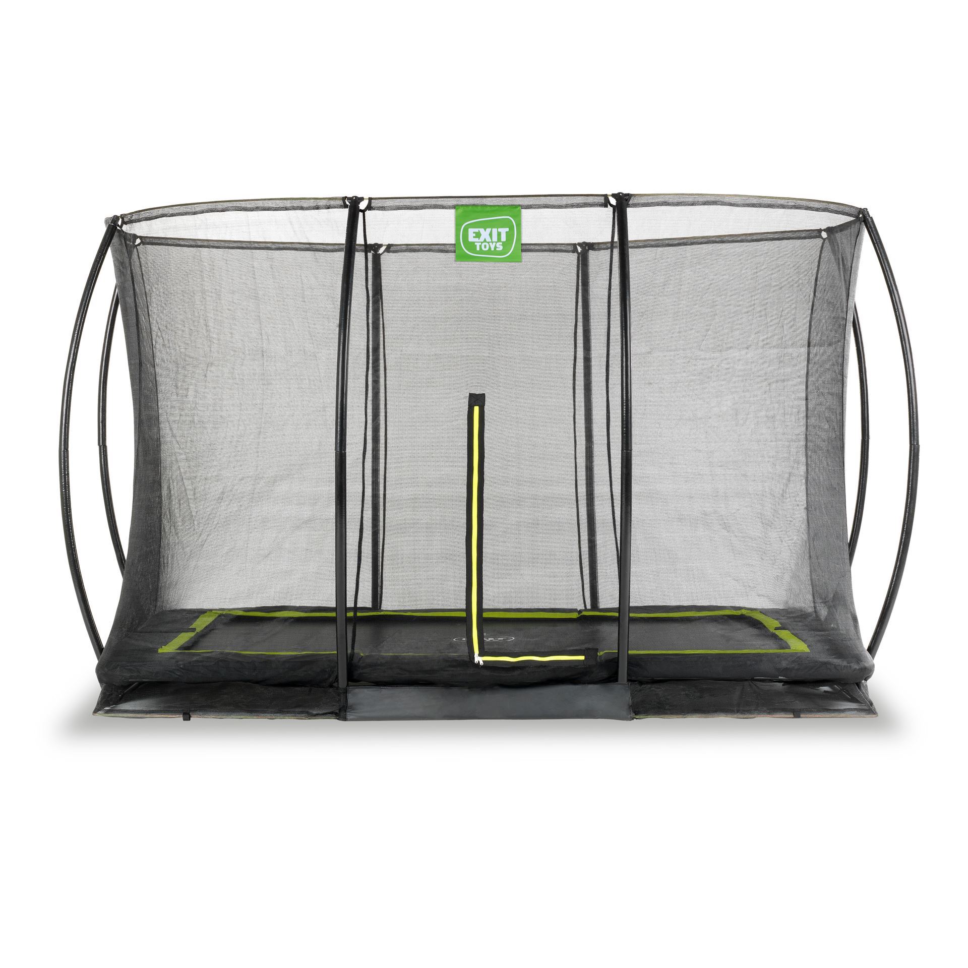 EXIT Silhouette trampoline enterré 244x366cm avec filet de sécurité - noir