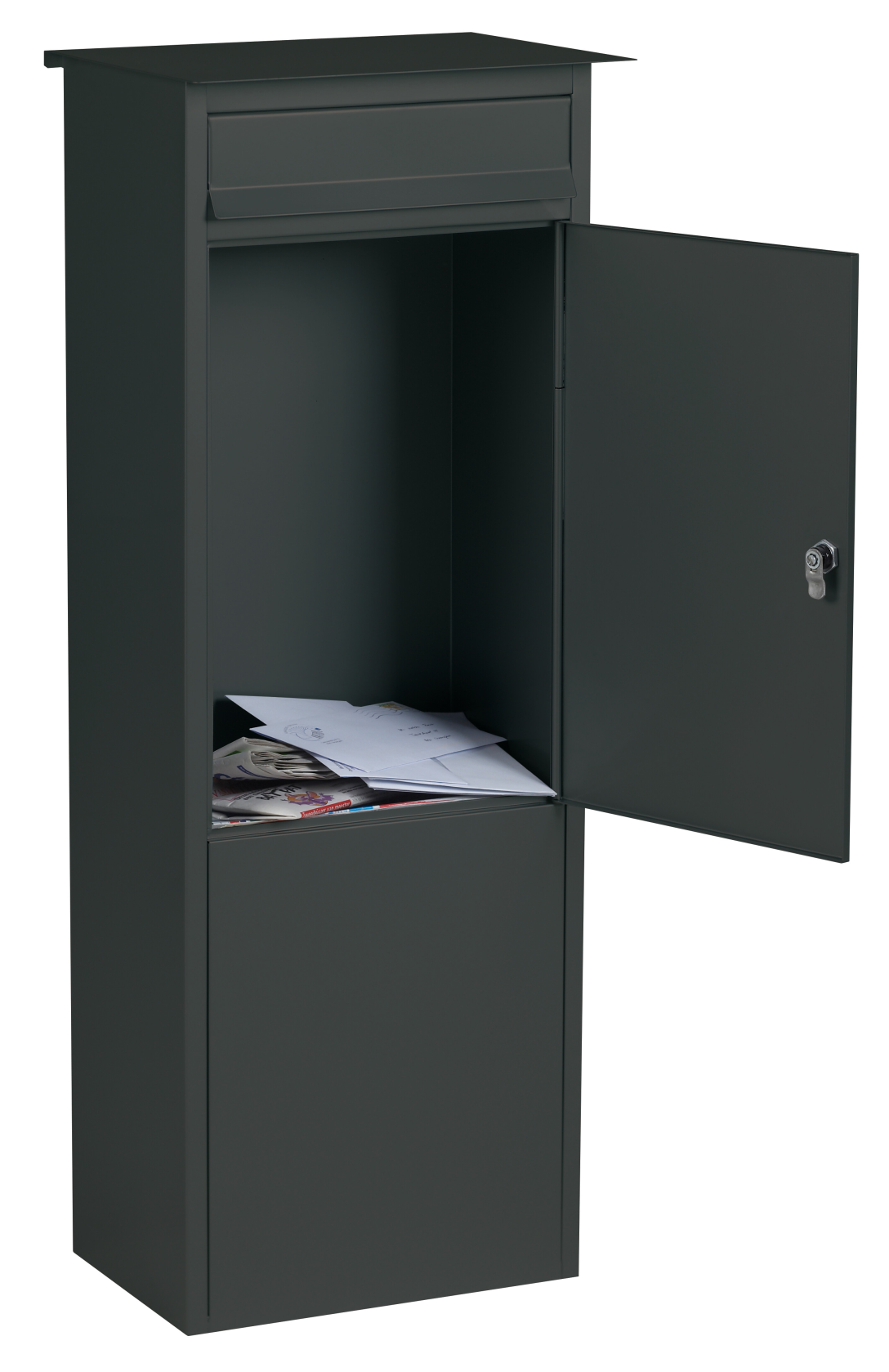 Practo Garden frankfurt matt black matt black - Freestanding mailbox - 29x38x100cm - RAL 9005 MAT
