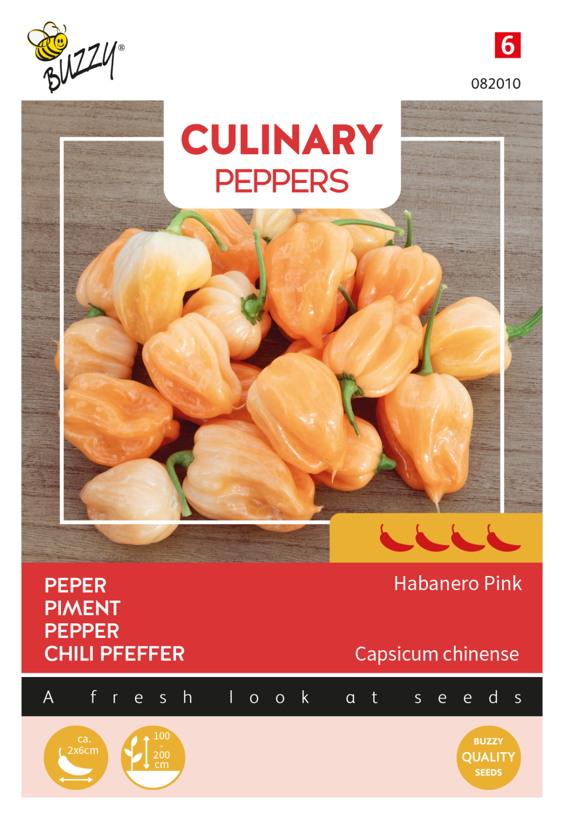Buzzy® Culinary Peppers Habanero Pink - Zeer Hete Peper - Unieke Kleur