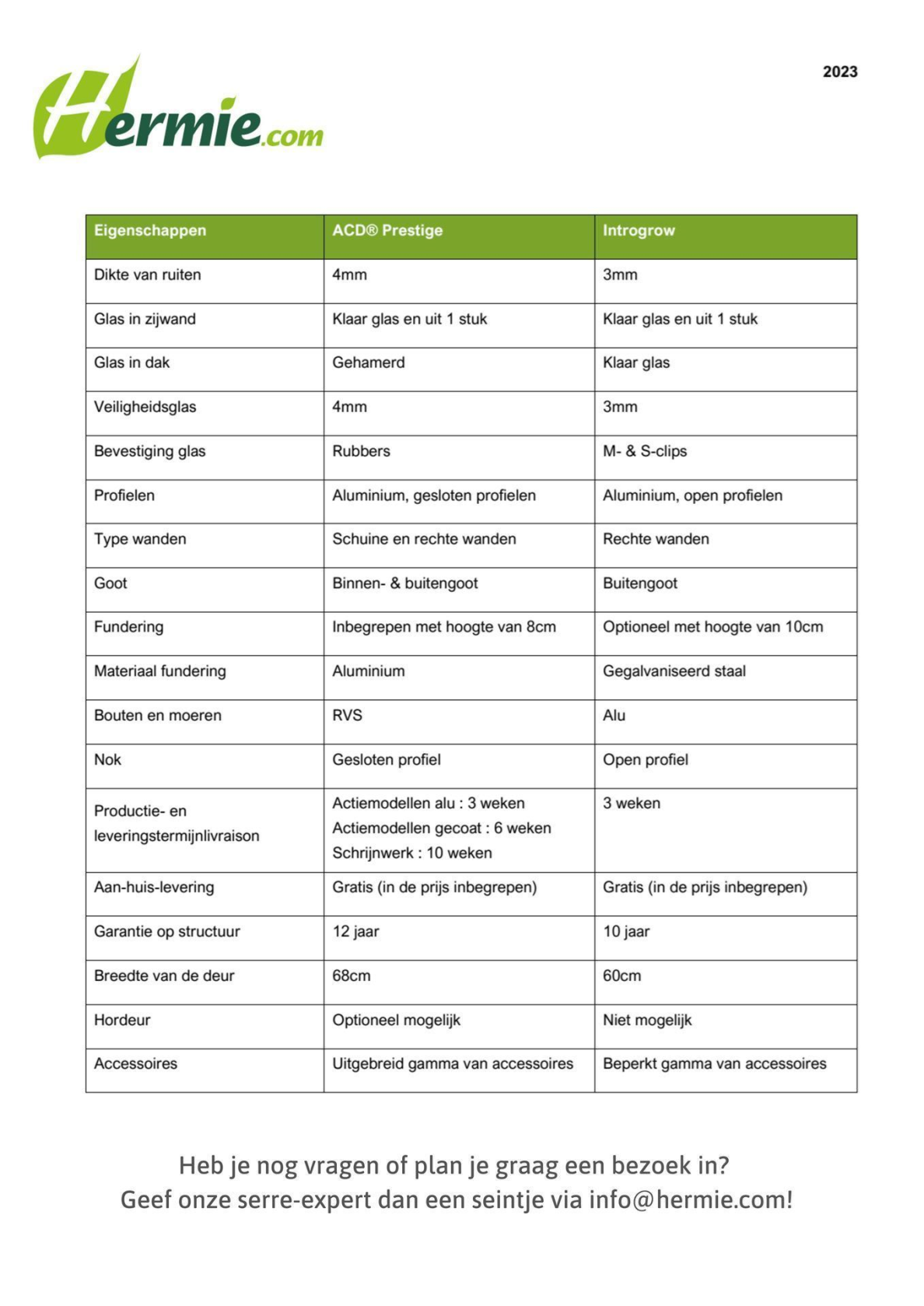 ACD Prestige MR306 serre - 2,29m x 4,45m - Aluminium