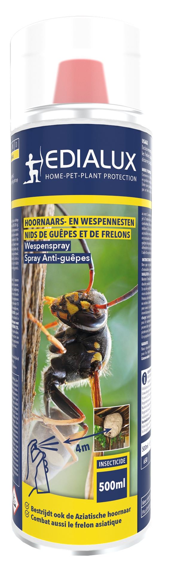 Edialux Wasp Nest spray - aerosol with turboventile - 500ml - against wasp and hornet nests