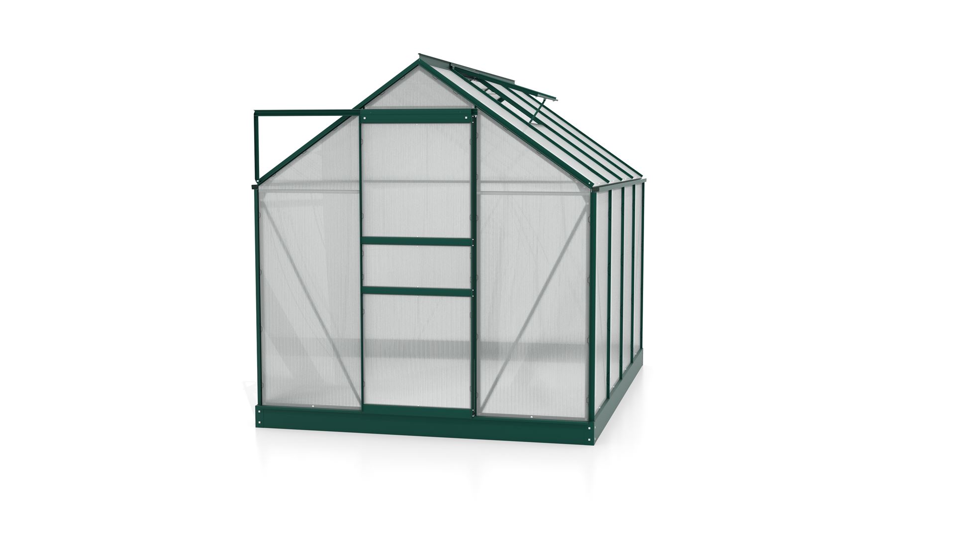 Planet-5000-HKP-6mm-donkergroen-Set-Polycarbonaat-serre-Vrijstaand-B192-2-x-L254-4-x-H207-cm