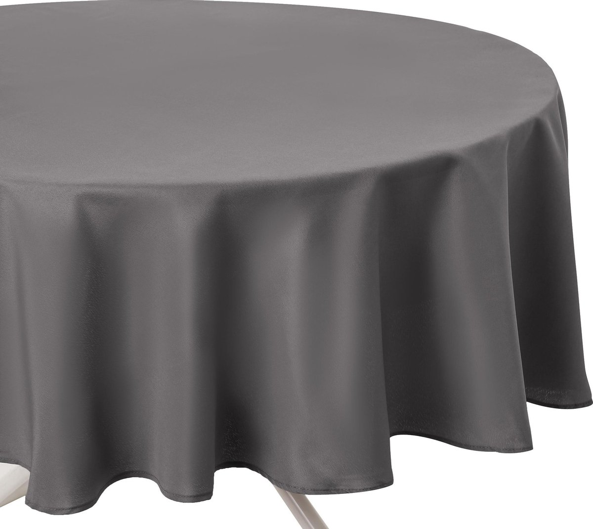 Atmosphera Tablecloth Round - Gray - Anti-stain - Dia 180 cm - Polyester