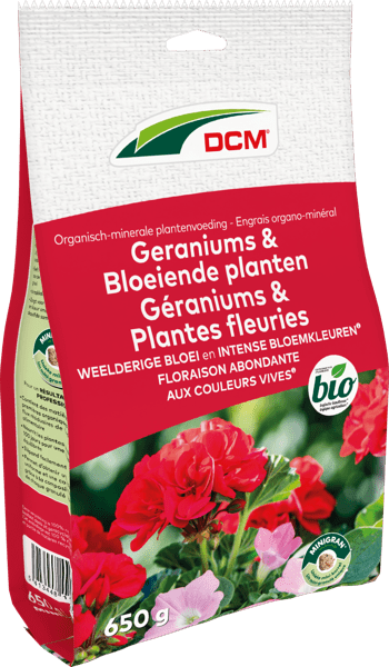 DCM Plantenvoeding Geraniums & Bloeiende Planten 0,65 KG - Voor het bemesten van perkplanten